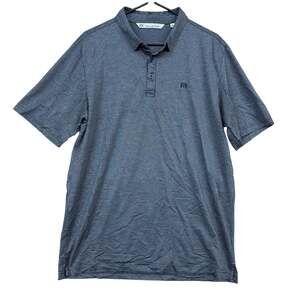 Travis Mathew Mens Polo Black Gray Check Plaid Short Sleeve Large
